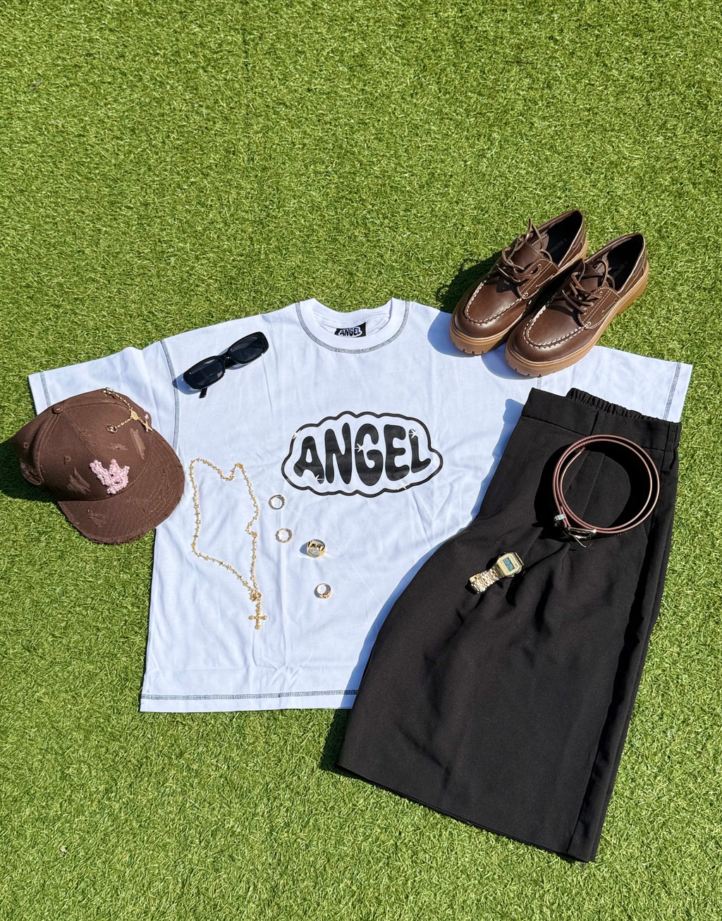 Angel Tee White/Black