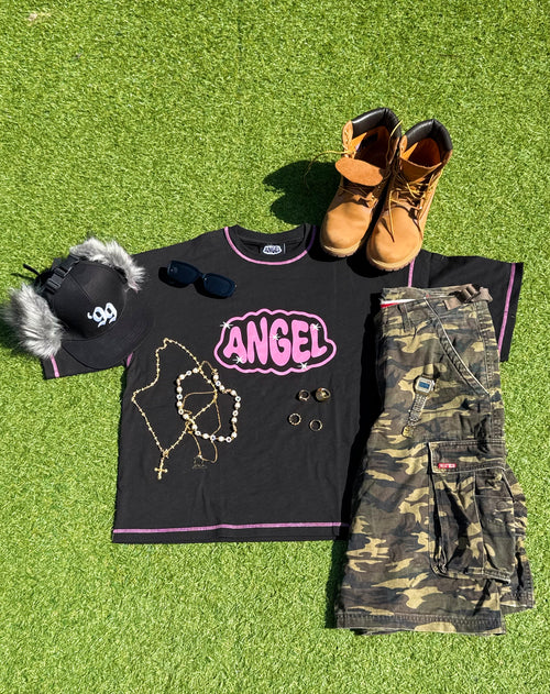 Angel Tee Black/Pink