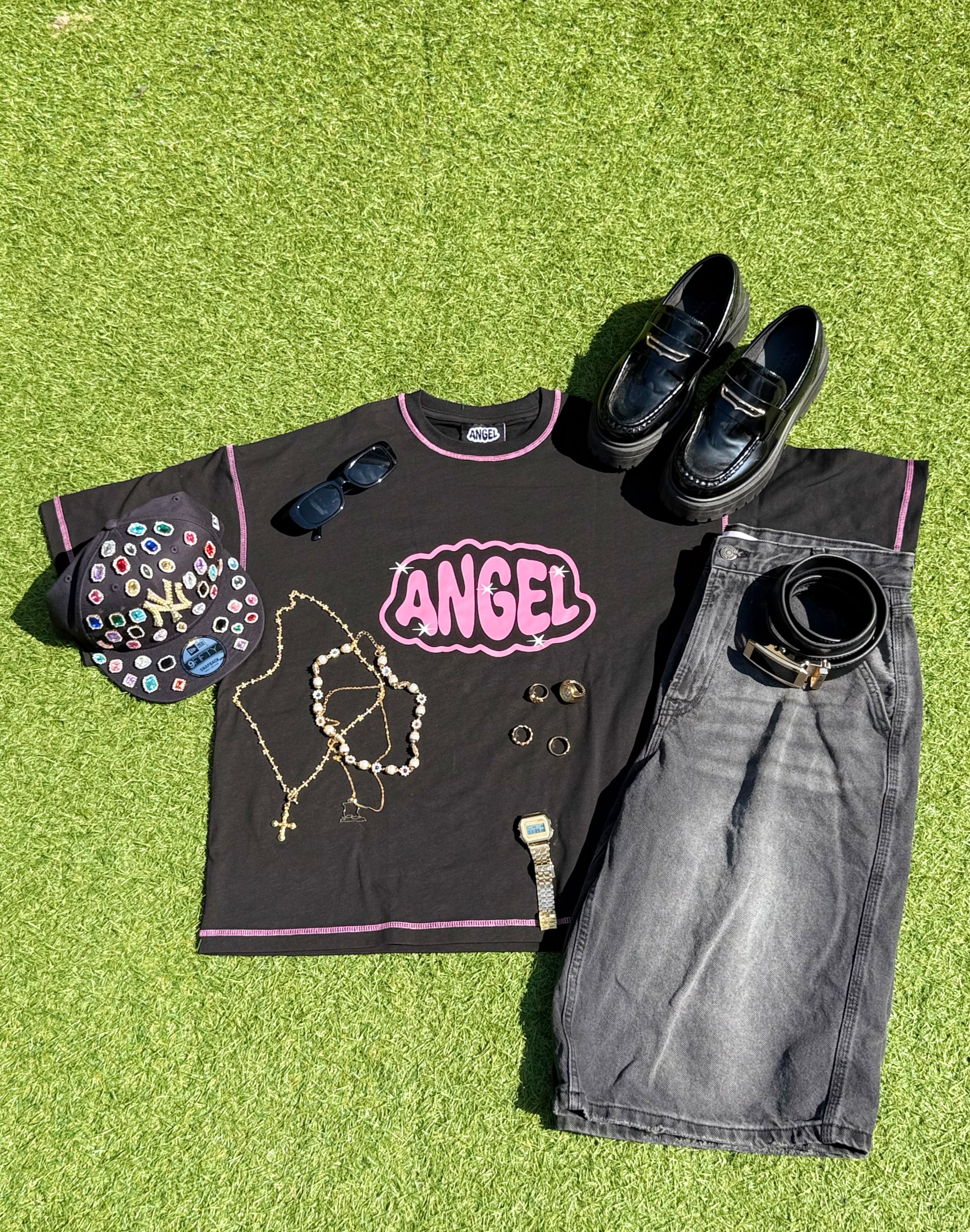 Angel Tee Black/Pink