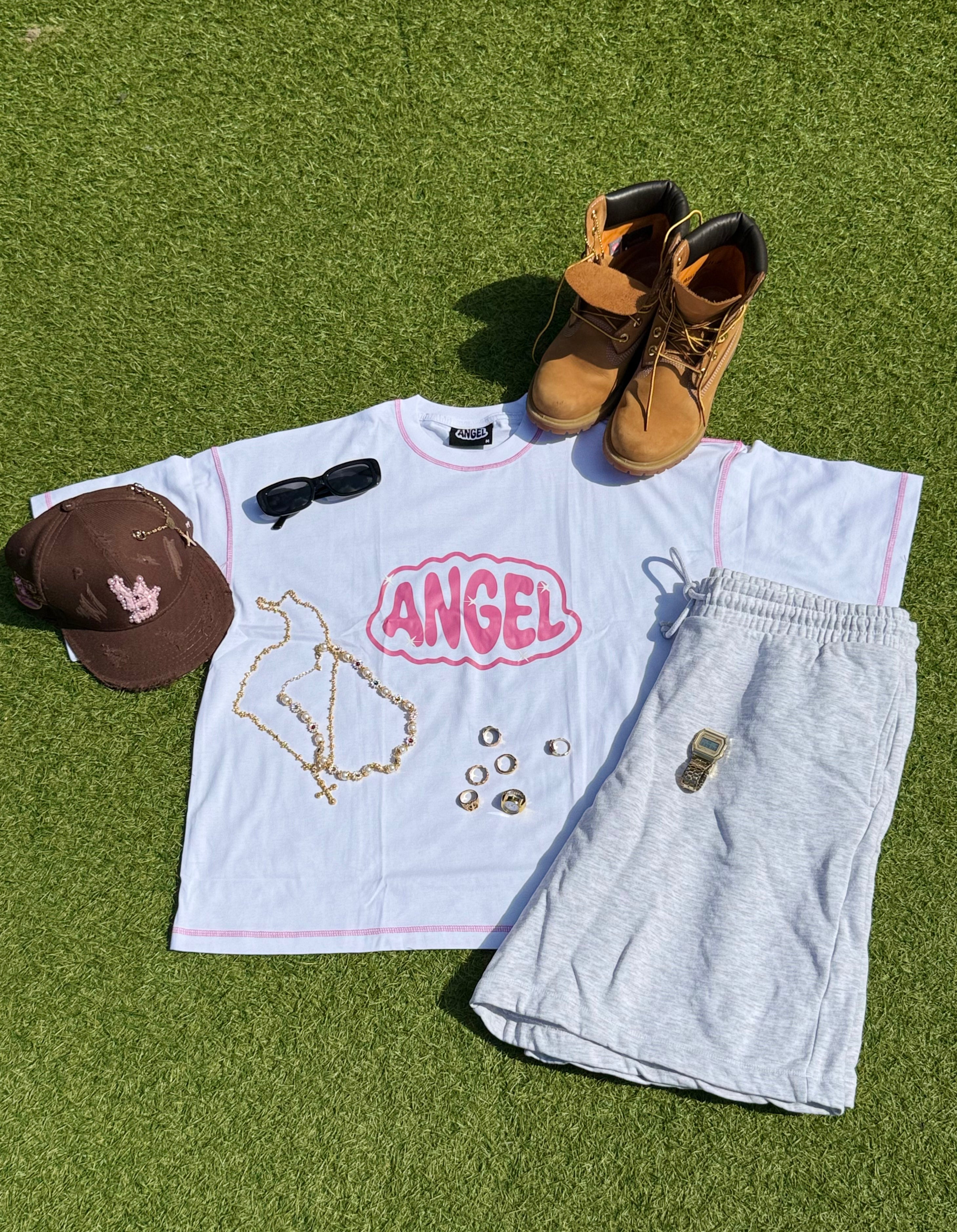 Angel Tee White/Pink